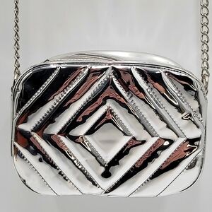CHROME SHINY! Amazing mirrored crossbody NEW sparkly silver VIDEO